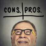 Man's head with Cons | Pros above
